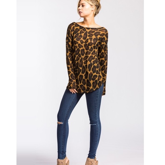 1 Large LEFT!✨ Leopard Print Knot Accent Open Back - Picture 4 of 8